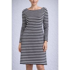 GAP Blue And White Striped Long Sleeve Shift Dress Size Medium Tall